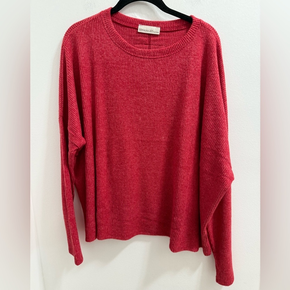 Zenana PLUS Dk Red Sweater